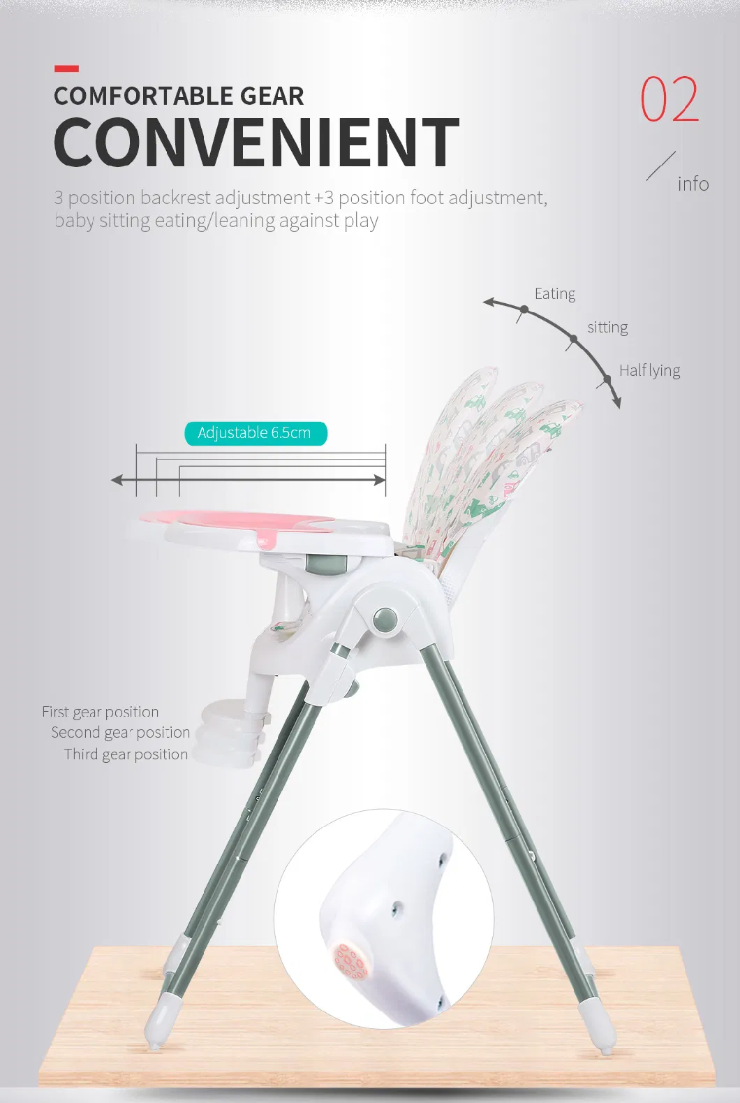 Chinese Safety High Quality Baby Feeding High Chair