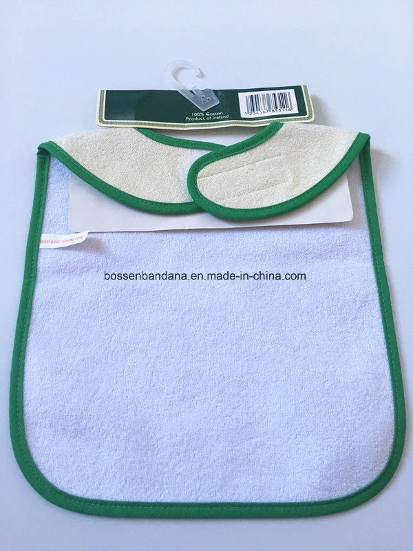 China Factory OEM Custom Design Printed Cotton Burp Cloth Baby Feeding Bib