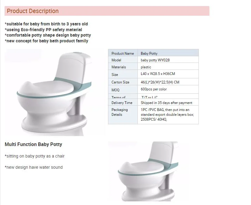 2023 Most Popular Baby Potty Training Simulation Adult Toilet with Pumping Sound